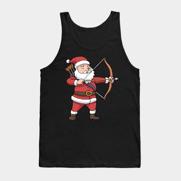 Christmas Archery Arrow Bow Hunting Santa Claus Tank Top by PomegranatePower